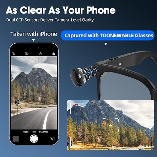 Miniatura 3 de Lentes inteligentes con cámara – Asistente de IA, grabación de video 4K/1080P, traducción en tiempo real de IA, audio de oído abierto y lentes