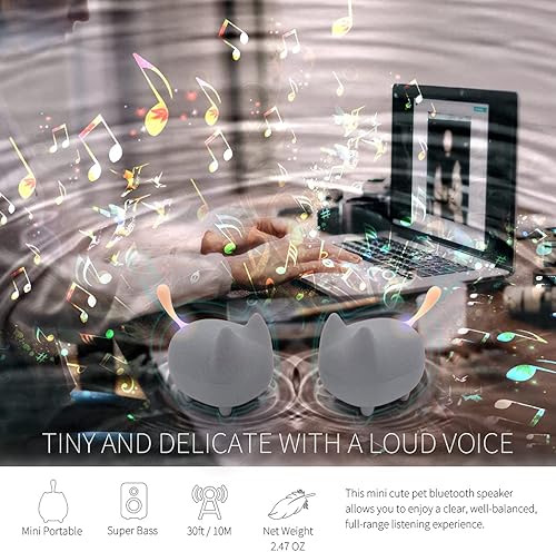 Miniatura 5 de gingo TWS - Juego de 2 altavoces Bluetooth portátiles TWS, mini altavoces inalámbricos con claridad estéreo, micrófono integrado, súper graves,