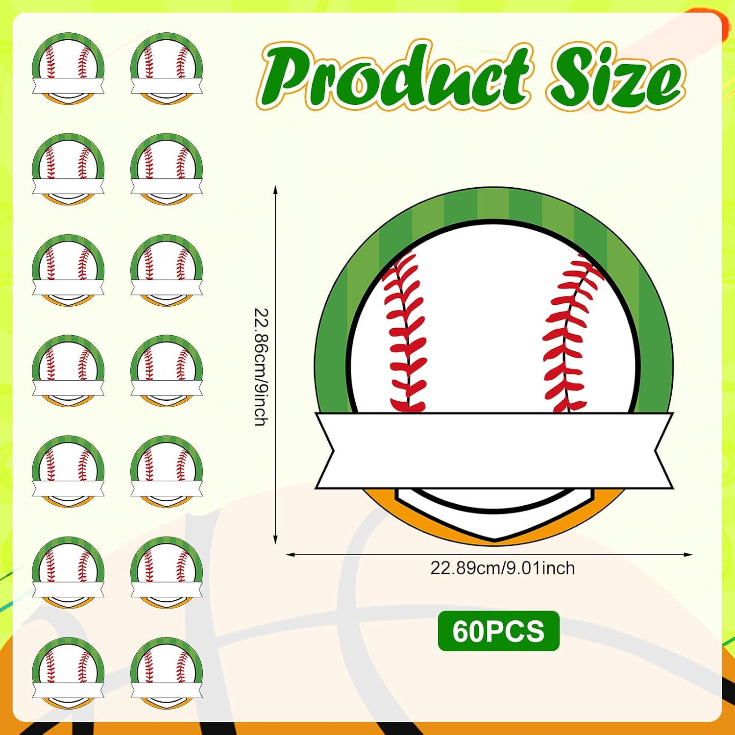 Fullhawl 60 Pcs Team Spirit Baseball Name Cutouts Set Baseball Birthday Party Favor Theme Event Name Cutouts for Gifts Wrapping Craft Player Supplies Gifts