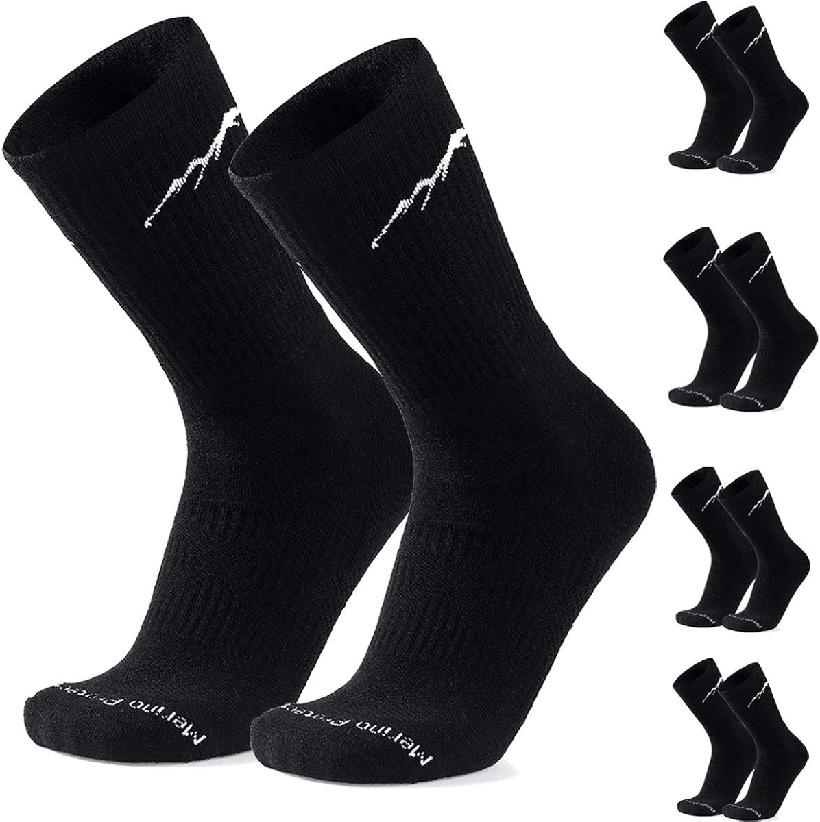 4 Pairs Organic Merino Wool Socks Thermal Hiking Running for Men Cheap