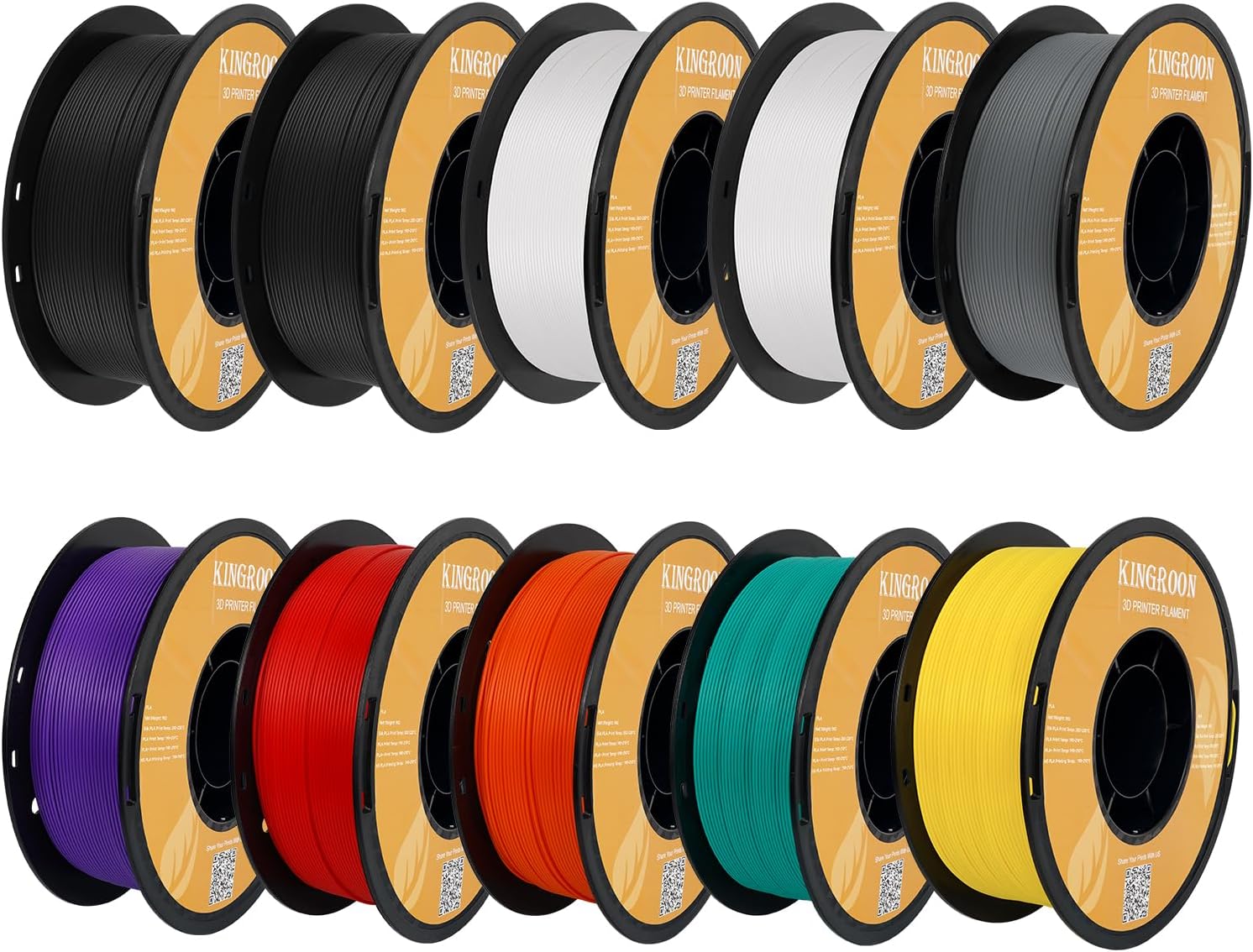 Kingroon High Speed PLA Bundle 3D Printer Filament 1.75mm, 3D Printer Rapid Filament for 30-600mm/s Hyper Printing Filament, Dimensional Accuracy +/- 0.03 mm, 10 kg Plastic Spool (22lbs(Mixed Colors)
