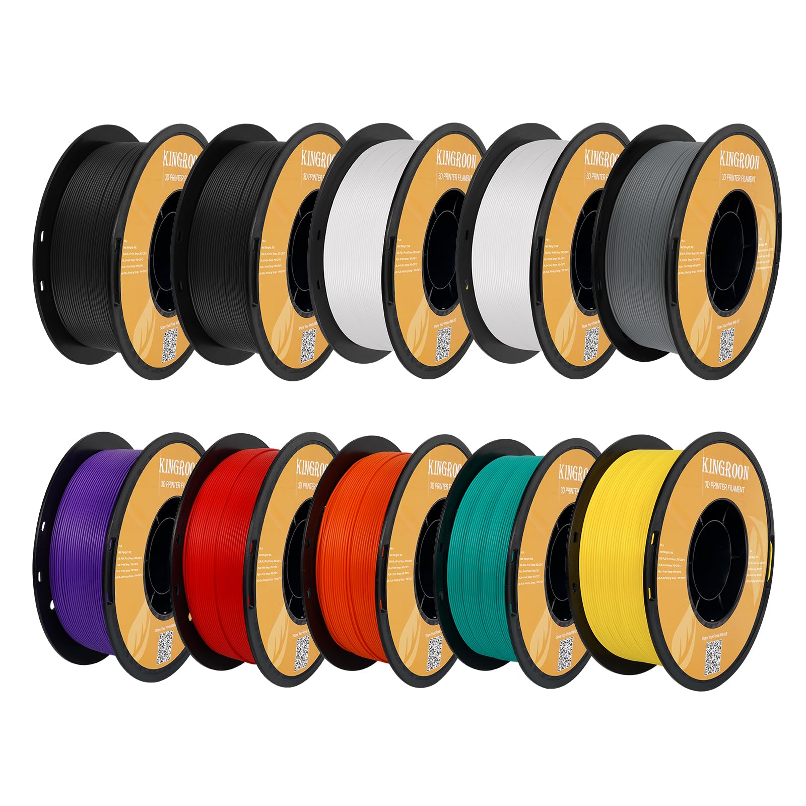 Kingroon High Speed PLA Bundle 3D Printer Filament 1.75mm, 3D Printer Rapid Filament for 30-600mm/s Hyper Printing Filament, Dimensional Accuracy +/- 0.03 mm, 10 kg Plastic Spool (22lbs Mixed Colors)