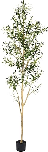 Keloteven Artificial Olive Tree 7FT, Extra Tall Faux Plants Indoor, Fake Olive Tree in Pot, Faux Silk Plant for Home Decor, Office, Living Room OT210