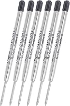 Online Lot de 6 recharges pour stylo à bille Parker - Format G2 - Épaisseur de trait B (large) - Pelikan, Faber-Castell etc, recharges internationales de grande capacité - Indélébiles - Couleur : noir