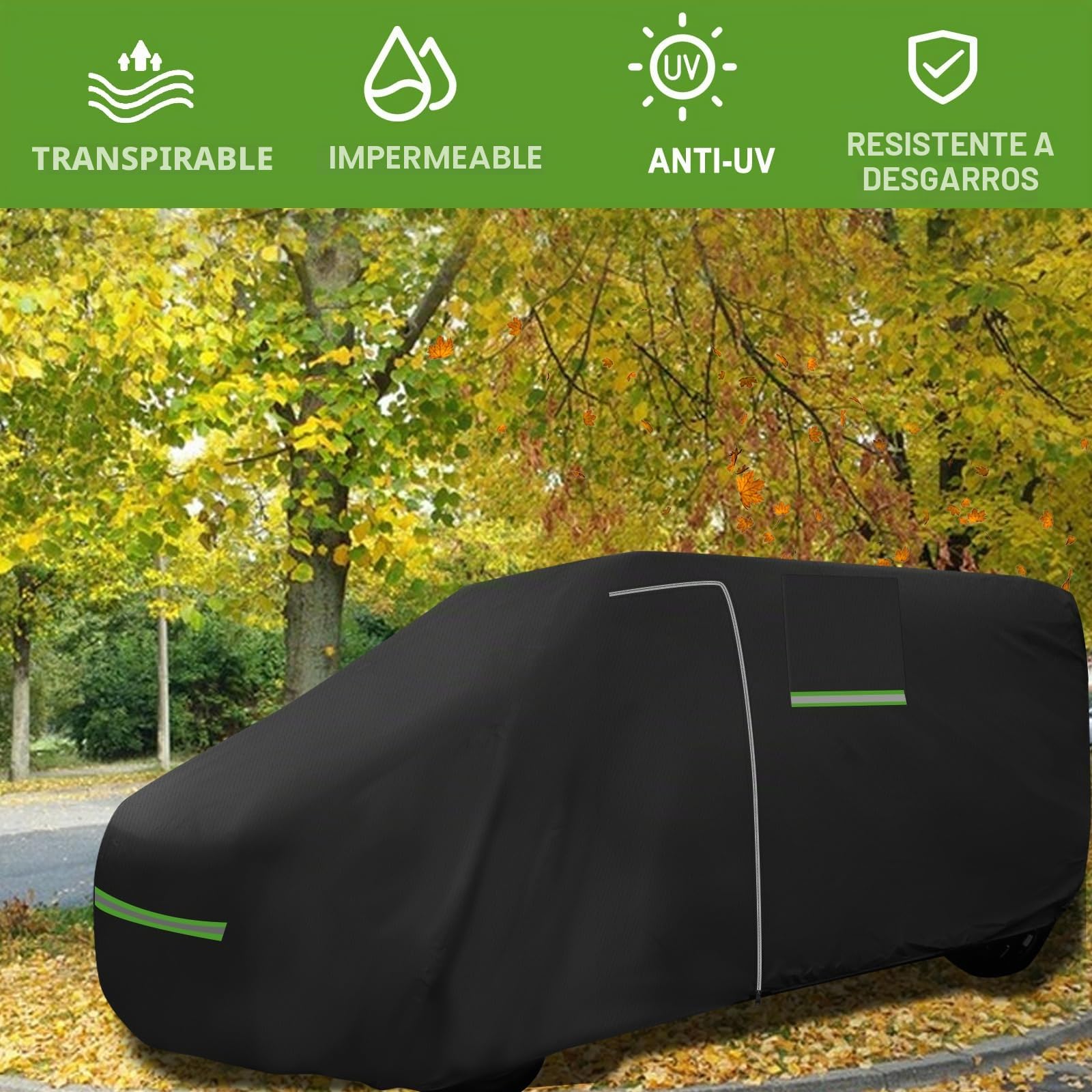 Funda completa para Fiat Ducato de 6 capas, protección contra granizo, impermeable, para todo tipo de clima, con tira reflectante y bolsa de almacenamiento para Fiat Ducato (2,05 x 6 x 2,5 m)