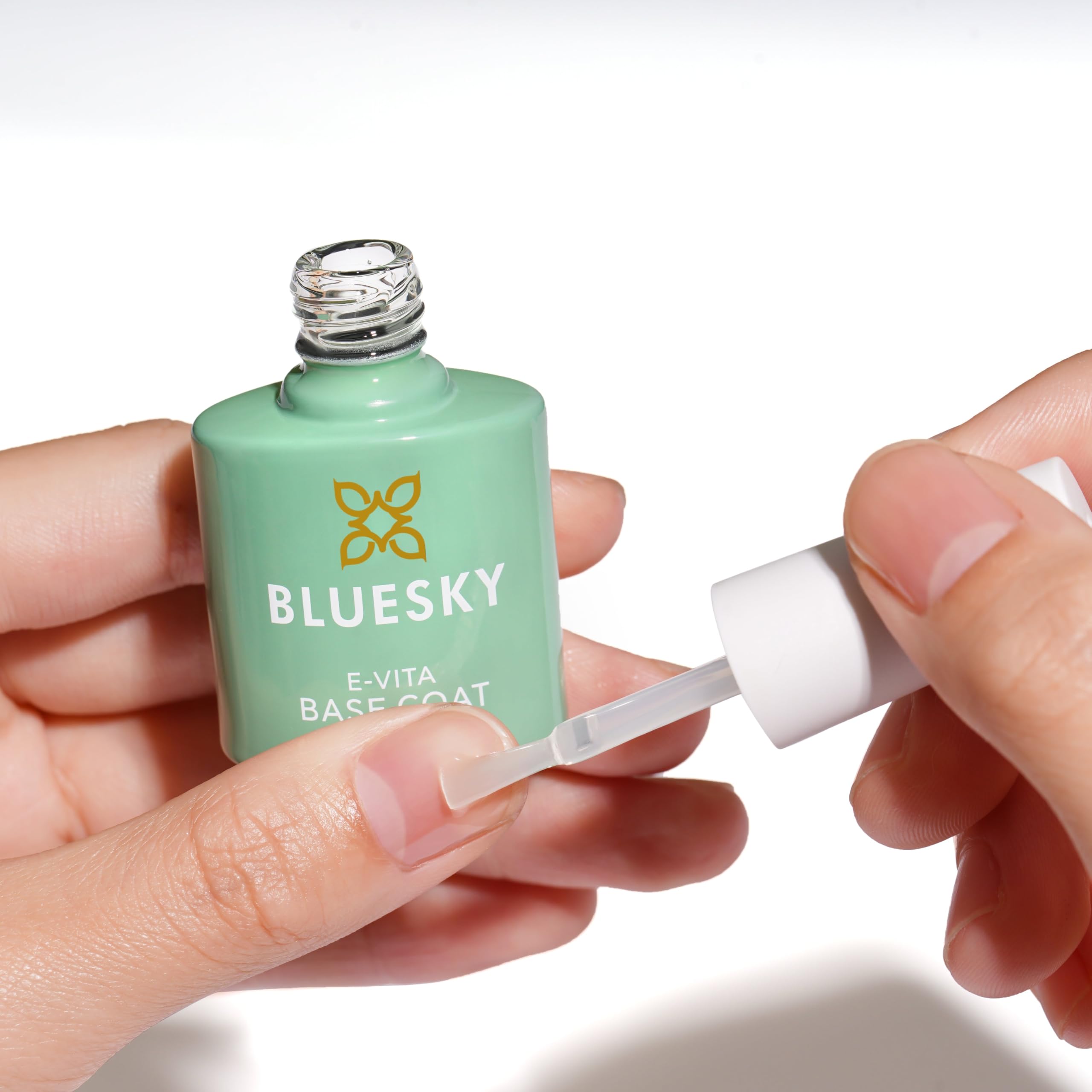 Bluesky E-Vita Base Coat 10ml, Vitamin E Enriched Gel Nail Polish for 21 Day Manicure, Professional, Salon & Home Use, Requires Curing Under LED UV Nail Lamp 2