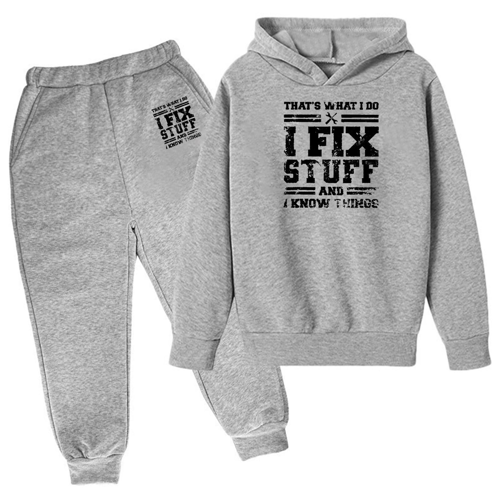 Ensemble sweat à capuche et pantalon gris pour garçon 3-4 ans