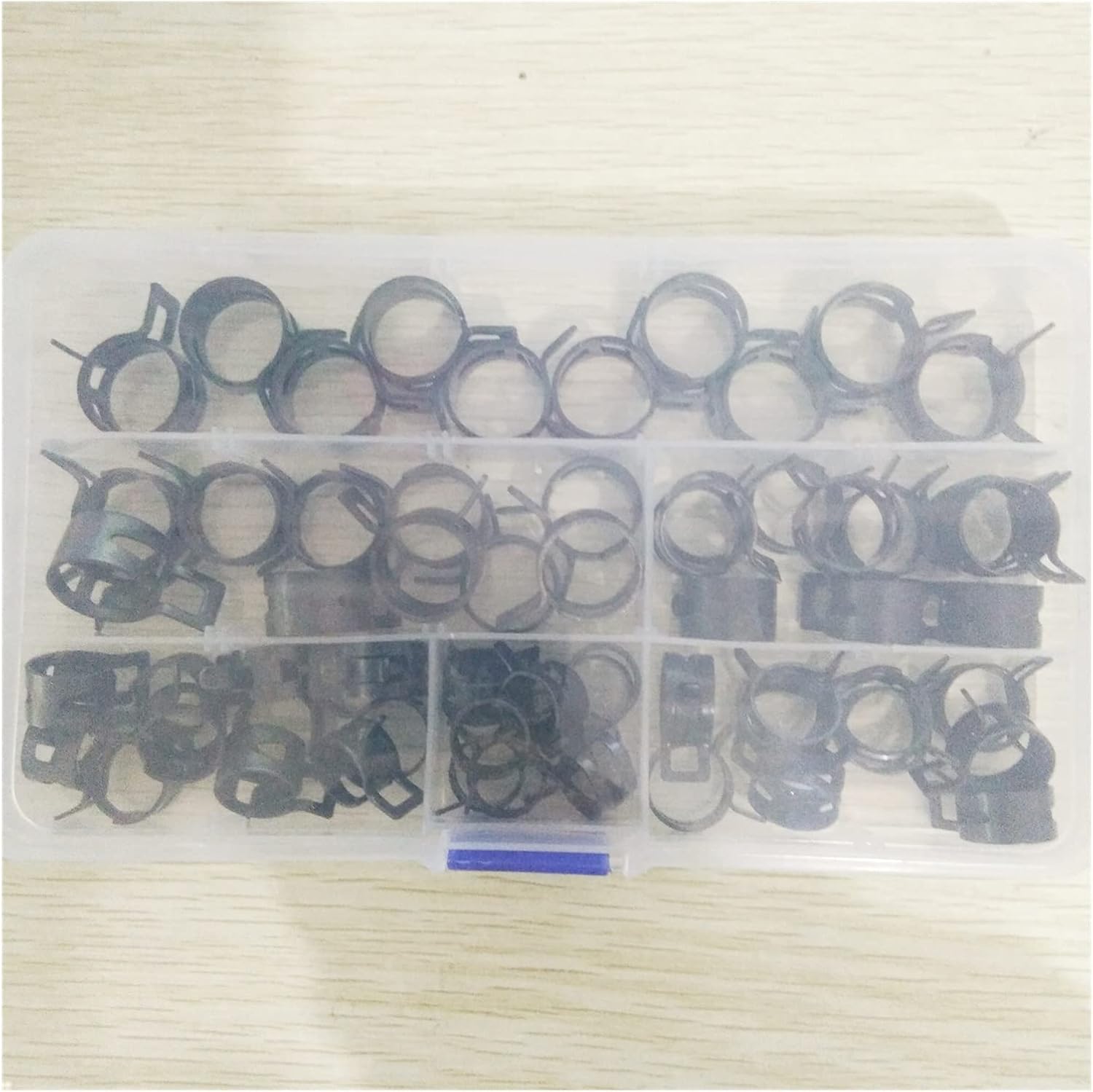 yaoqijie 60pcs Hose Clamps Fuel Hose Line Water Pipe Clamp Hoops Air Tube Fastener Spring Clips M11/12/13/14/15/16mm 1box Lasting