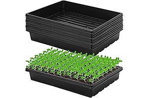 10 Pack Plant Growing Trays without Drainage, Seedling Nursery Seed Starter Trays for Indoor Gardening