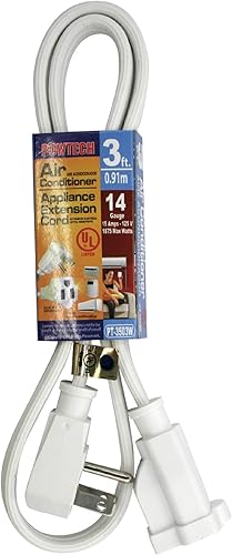 Miniatura 2 de POWTECH Aire acondicionado resistente de 9 pies y cable de extensión para electrodomésticos principales, certificado UL, calibre 14, 125 V, 15