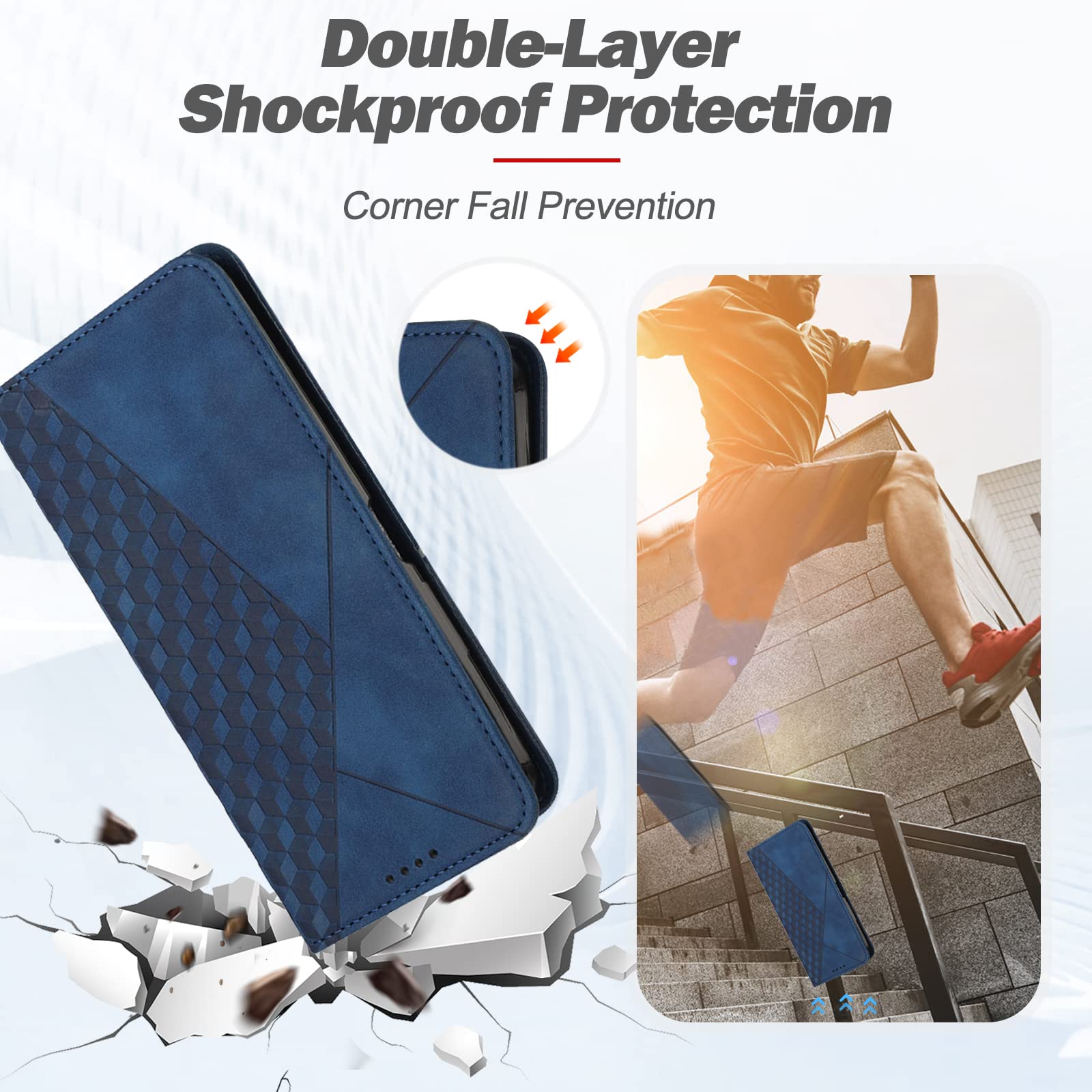 Handyhülle Für Google Pixel 6 – PU Leder Klapphülle Mit Standfunktion & Kartenfach, Blau