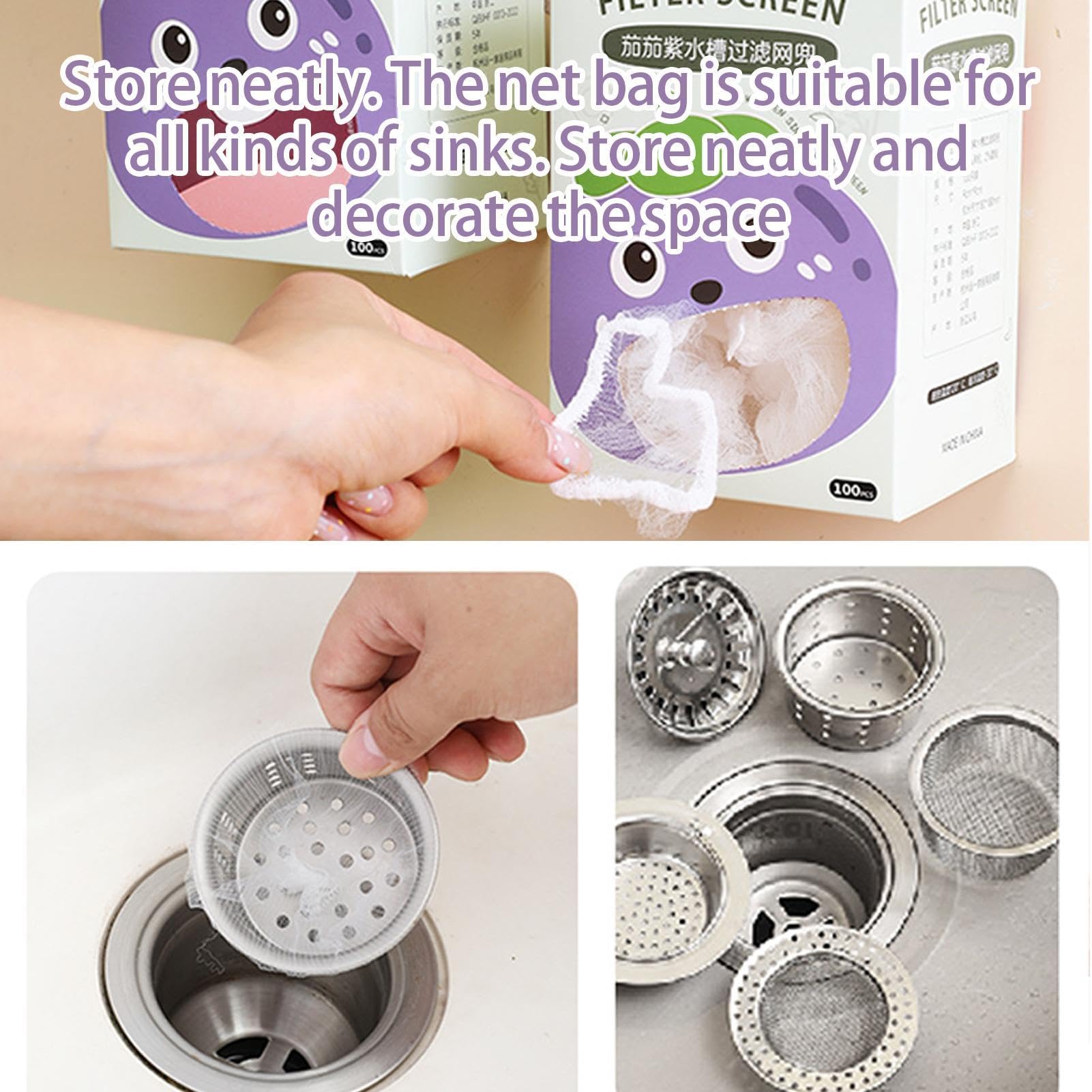 Retine Filtranti Per Lavandino - 100 Pezzi Anti-Intasamento - Con Busta Impermeabile - Foto 10