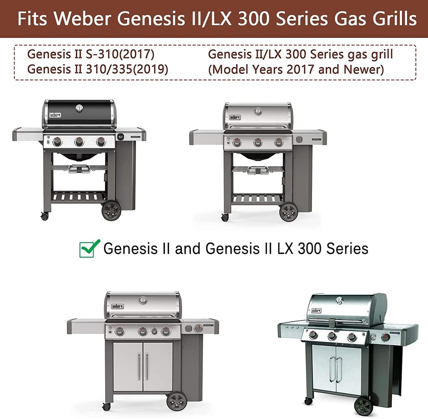 QuliMetal 17.1" Flavorizer Bars and 65055 Grill Warming Rack for Weber Genesis II and Genesis II LX 300 Series