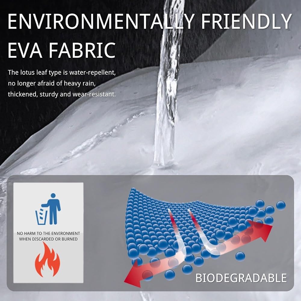 KEYRI 4 Pièces Cape de Pluie EVA Imperméable Réutilisable et