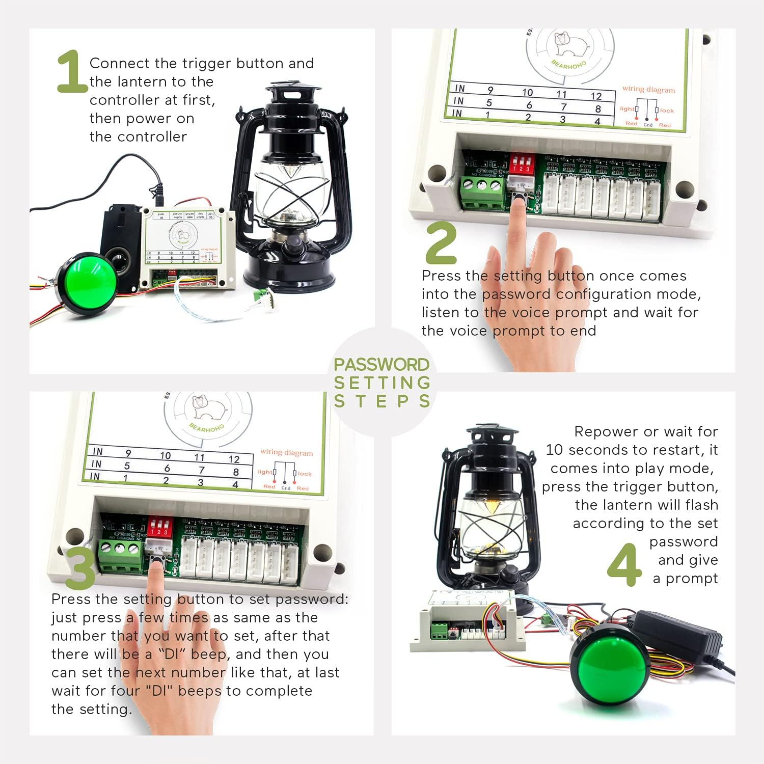 Room Escape Game Password Clues Props Lantern Light Flashing Prompt Escape Room Key to Run Away Adventure Room