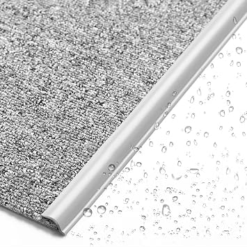 Gray Waterproof Carpet Edge Trim Strip Non-Slip Floor Transition Strip for 1-10mm Thick Carpet Self Adhesive Door Threshold Strip Length 100cm 3.3ft
