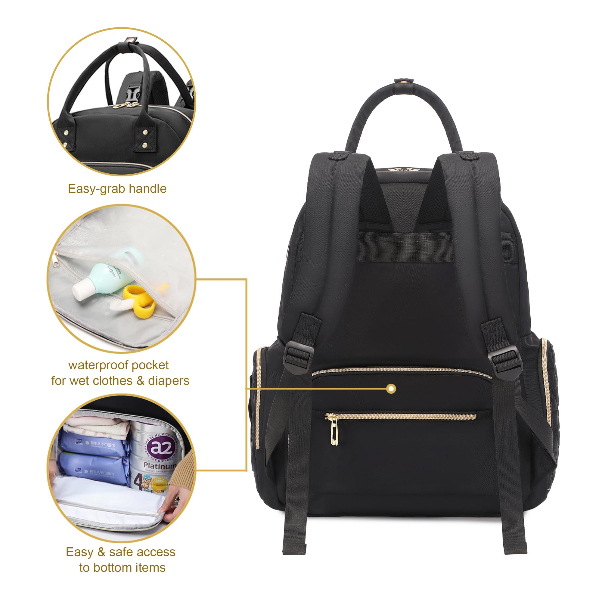 Bolsa de pañales para mamá, hospital, bolsas de bebé para niños y niñas, mochilas de viaje, para mamá, gris, papá, bolsa de pañales para registro de bebé, registro de hospital, artículos