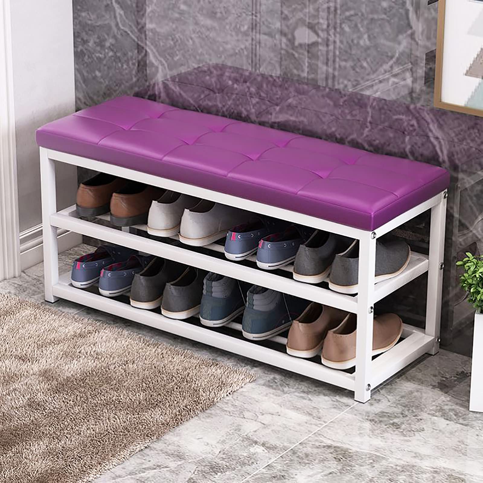 Organisateur de chaussures et tabouret de couloir confortable pour simplifier vos matins