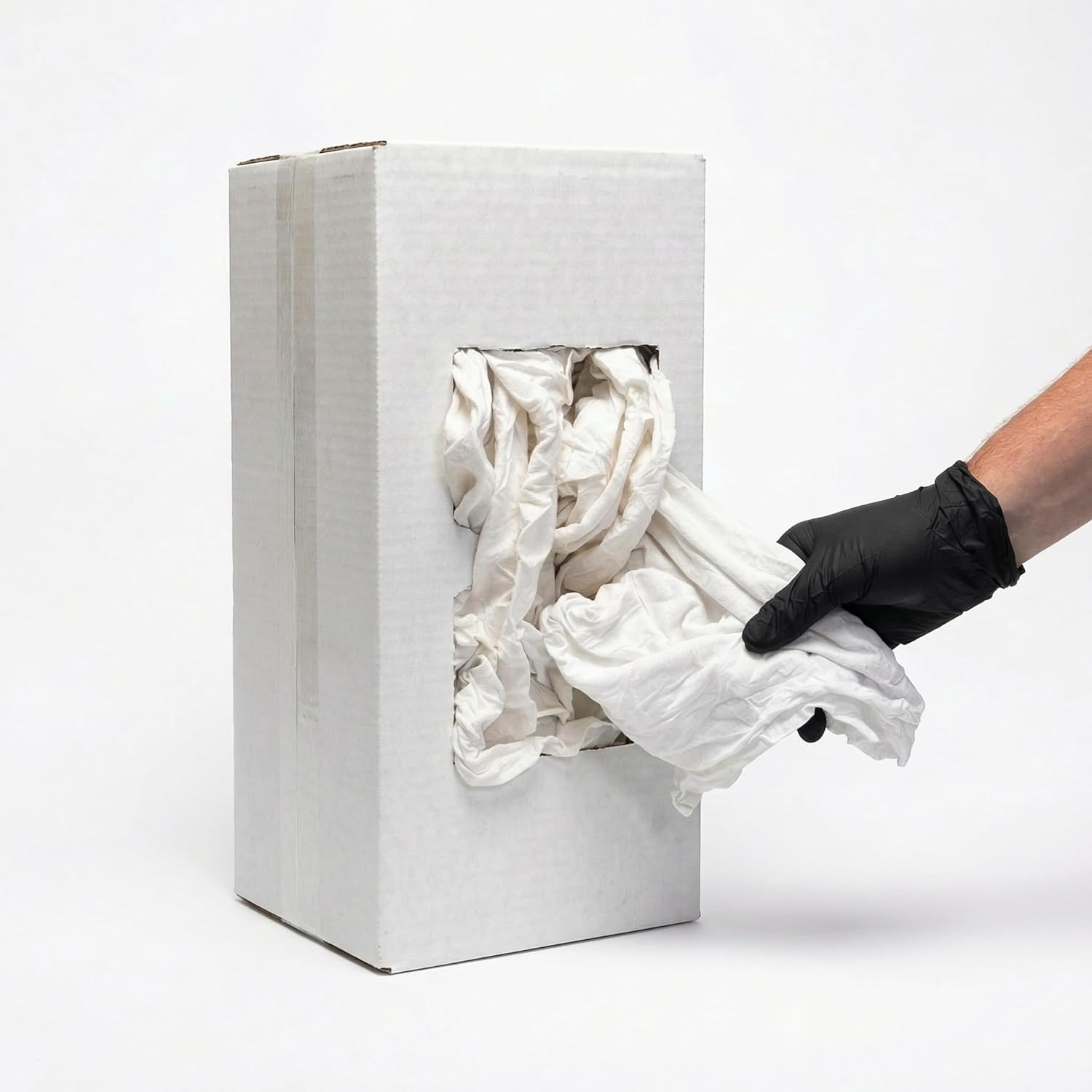 Huck & Terry White T-Shirt Bag of Rags, 100% Recycled Material, Cotton Blend Bar Mop, Reclaimed, Eco-Friendly Cloth, Cleaning & Painting Rags, Lint Free, Highly Absorbent (12 LBS)