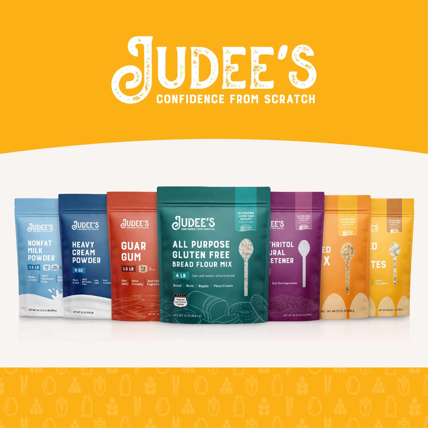 Judee’s Dried Egg White Protein Powder 2lb Pasteurized, USDA Certified, 100 NonGMO, Gluten