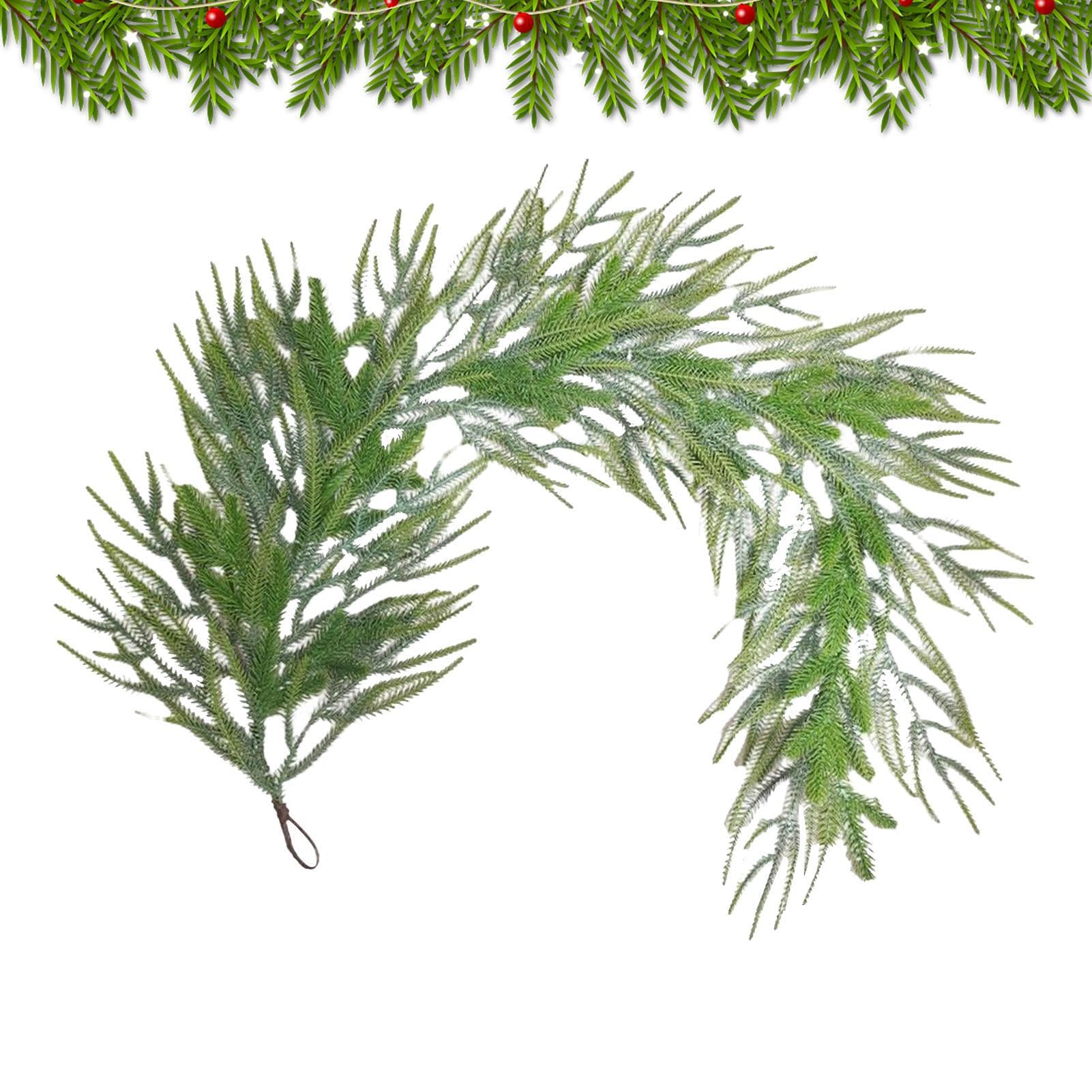 Guirlande De Noël Verte 15.5 Mètres - Décoration Sapin Artificielle Largeur 9 Cm - Guirlande Douce Pour Cheminée Et Escalier - 5