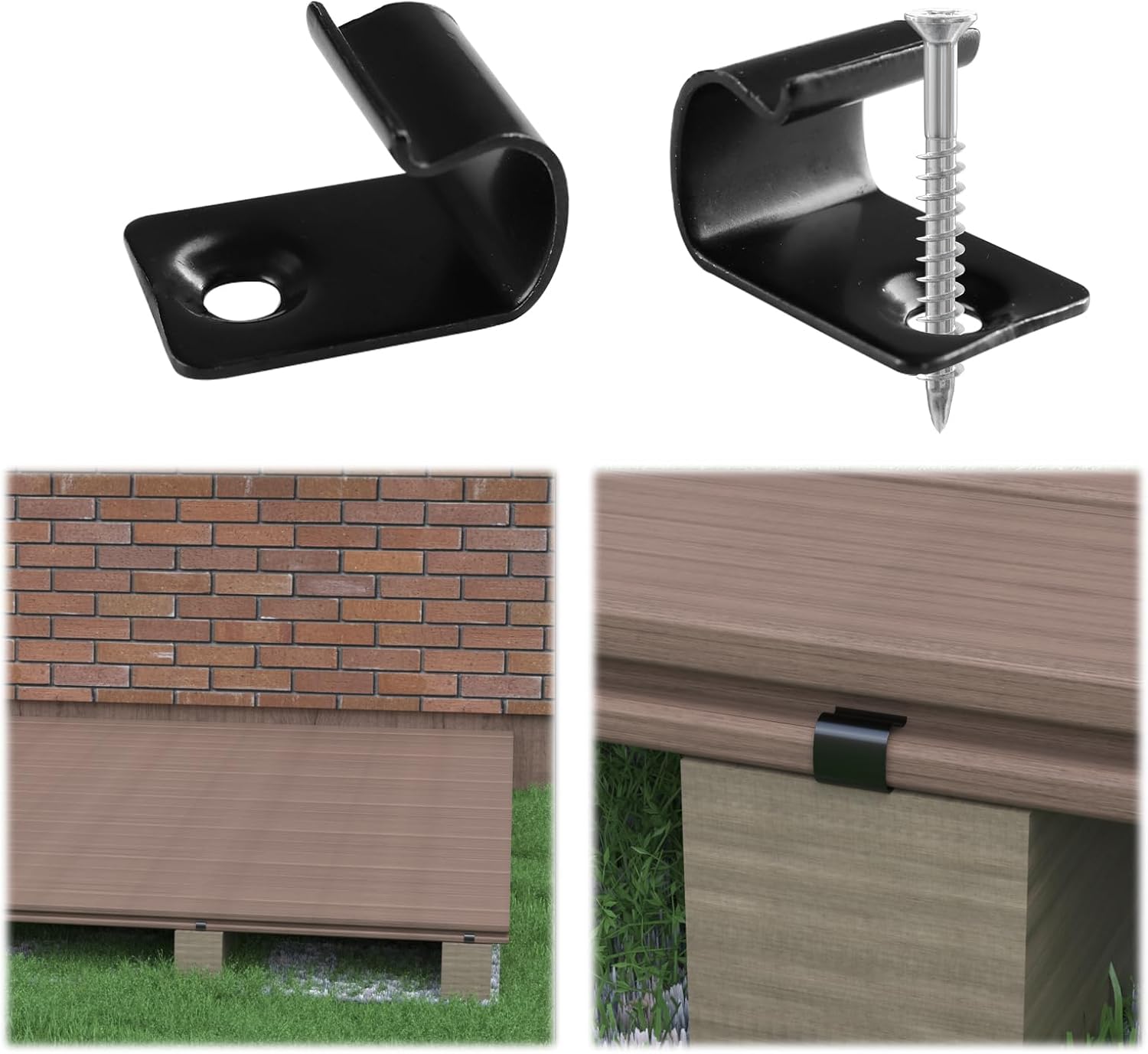 Muzata 72Pack Starter Deck Clips M028 Bundle 12Pack Under Deck Downspouts