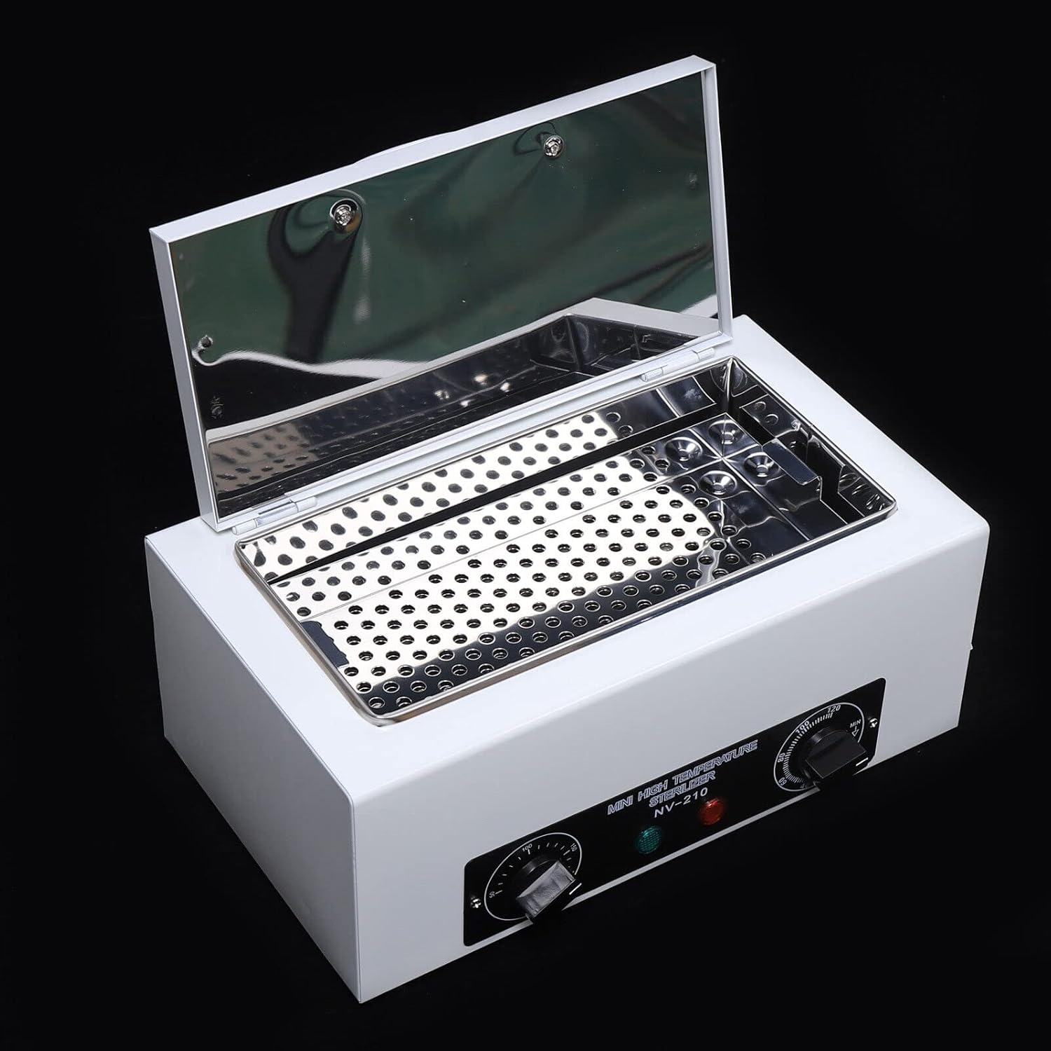 Dry Heat Sterilizer Cabinet 1.5L High Temperature Sterilizer Box with 120 Minutes Adjustable Timer 110V 300W Salon Hairdressing Tool Equipment for Nail Tool Spa Pedicure Tools