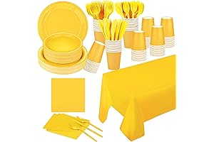 TWOWYHI 203PCS Yellow Curious George Party Supplies Set for 30 Guests