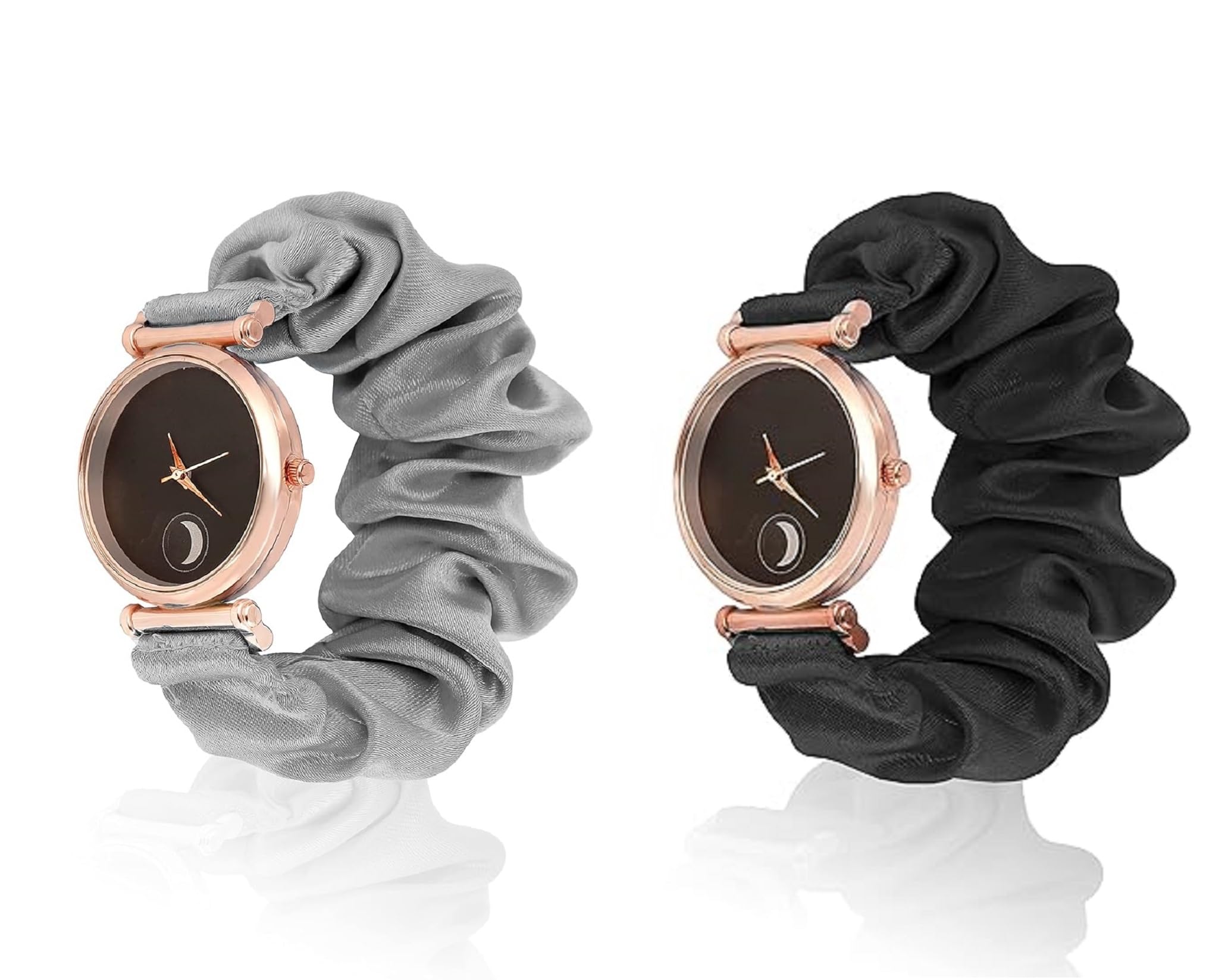 K Vajir® Multicolored Analog Scrunchies Watches Strap Cloth Solid Fabric Wrist Watch for Women (Pack of 2) (Choice No 8) (B0CK39ZN7X) Amazon Price History, Amazon Price Tracker