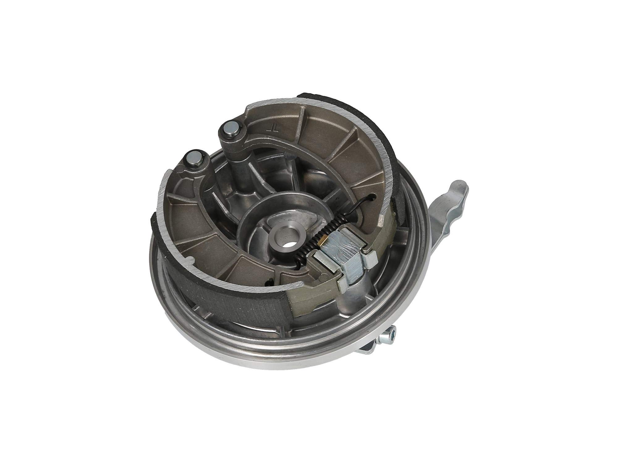 Bremsschild hinten komplett einbaufertig mit Bremsstange - für Simson S51,