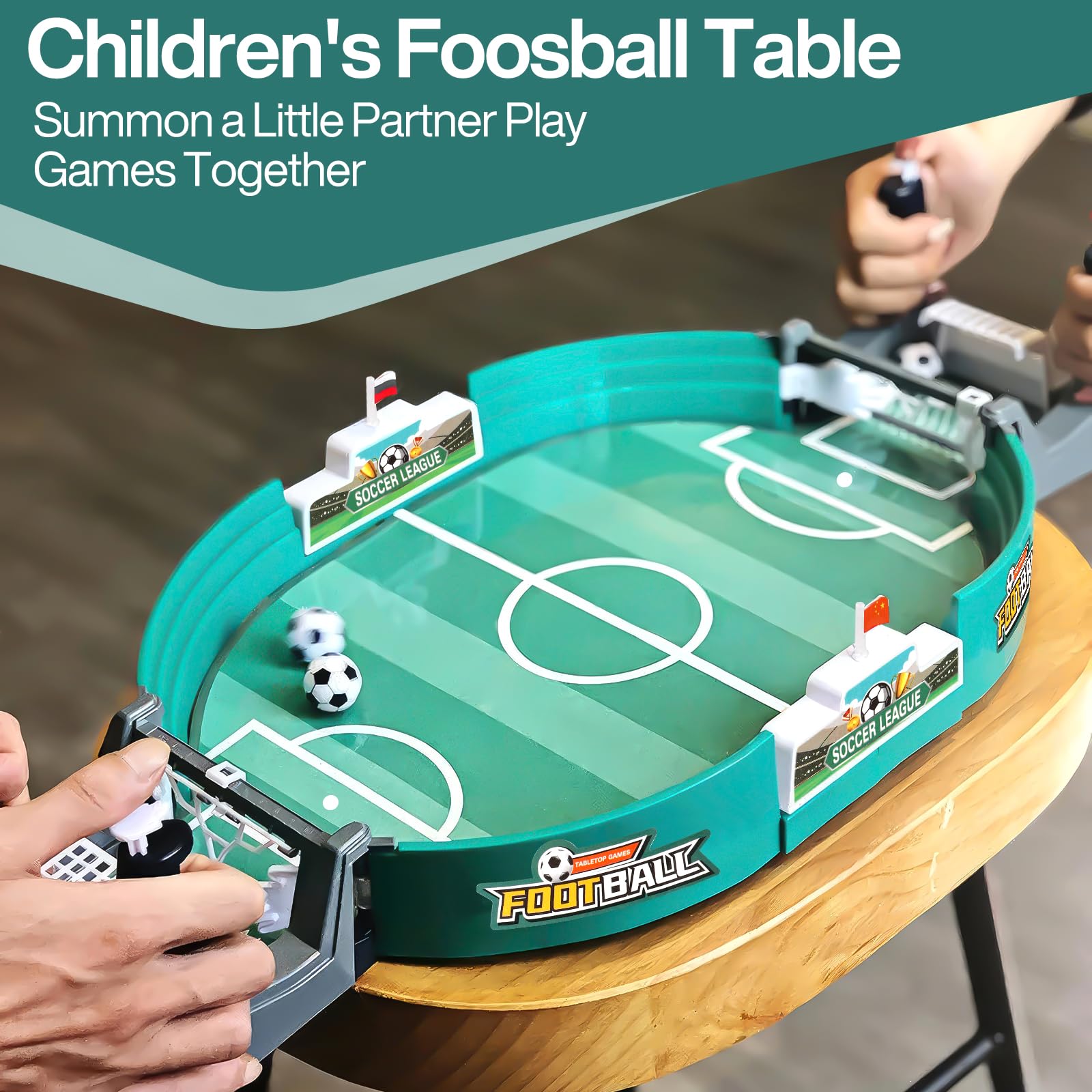 Mini Juego de Fútbol 8 Bolas, Futbolin Futbolines para Niños, Juegos de Mesa de Fútbol, Rompecabezas Juguete Interactivo Entre Padres e Hijos para Ninos