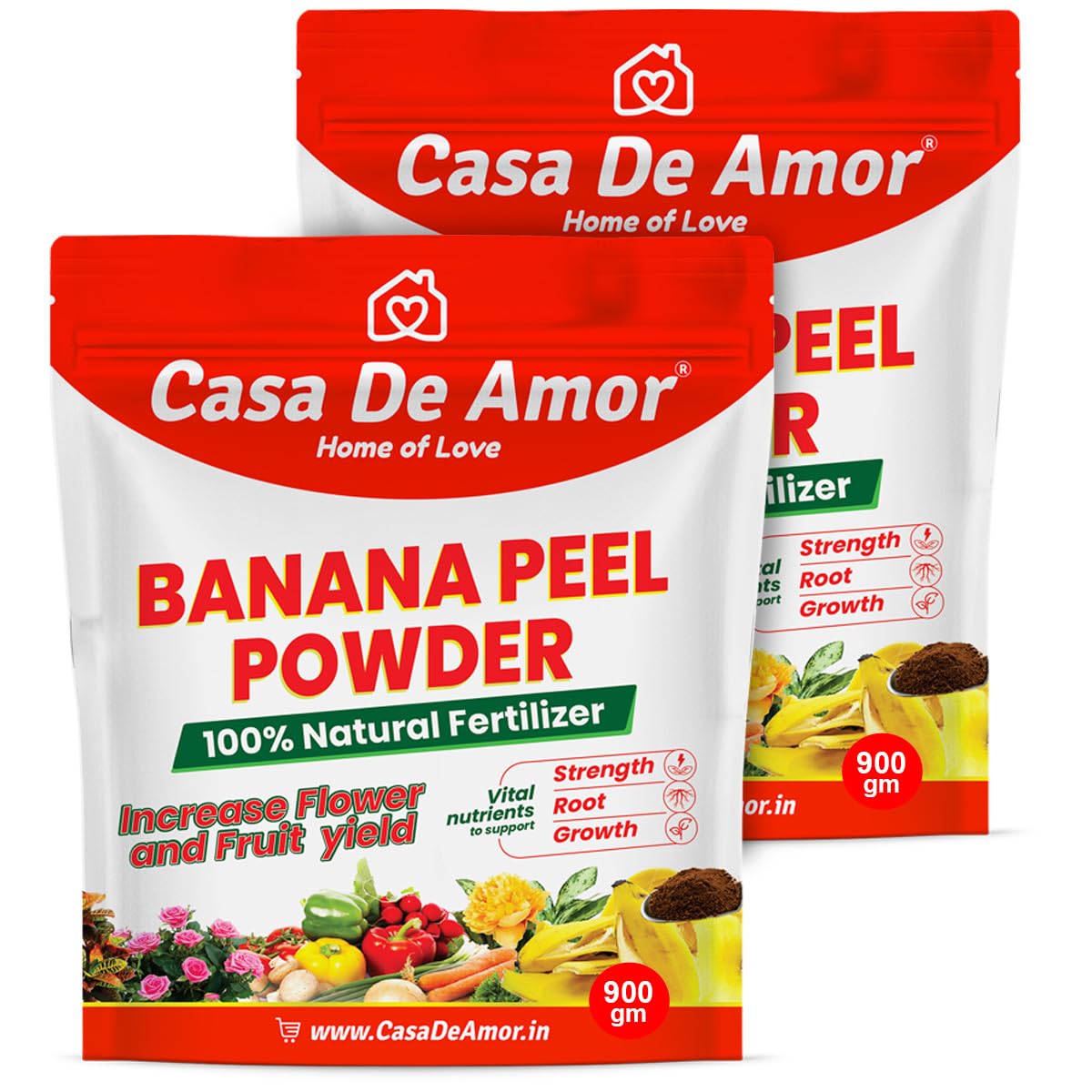 Sponsored Ad - Banana Peel Powder Organic Fertilizer for Plants, Natural Bloom Booster for Plants and Gardening (900 gm) Pack of 2