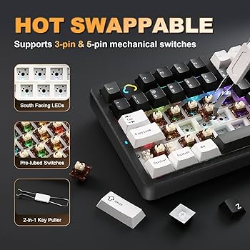 Amazon.com: YUNZII AL98 QMK/VIA Wireless Mechanical Gaming