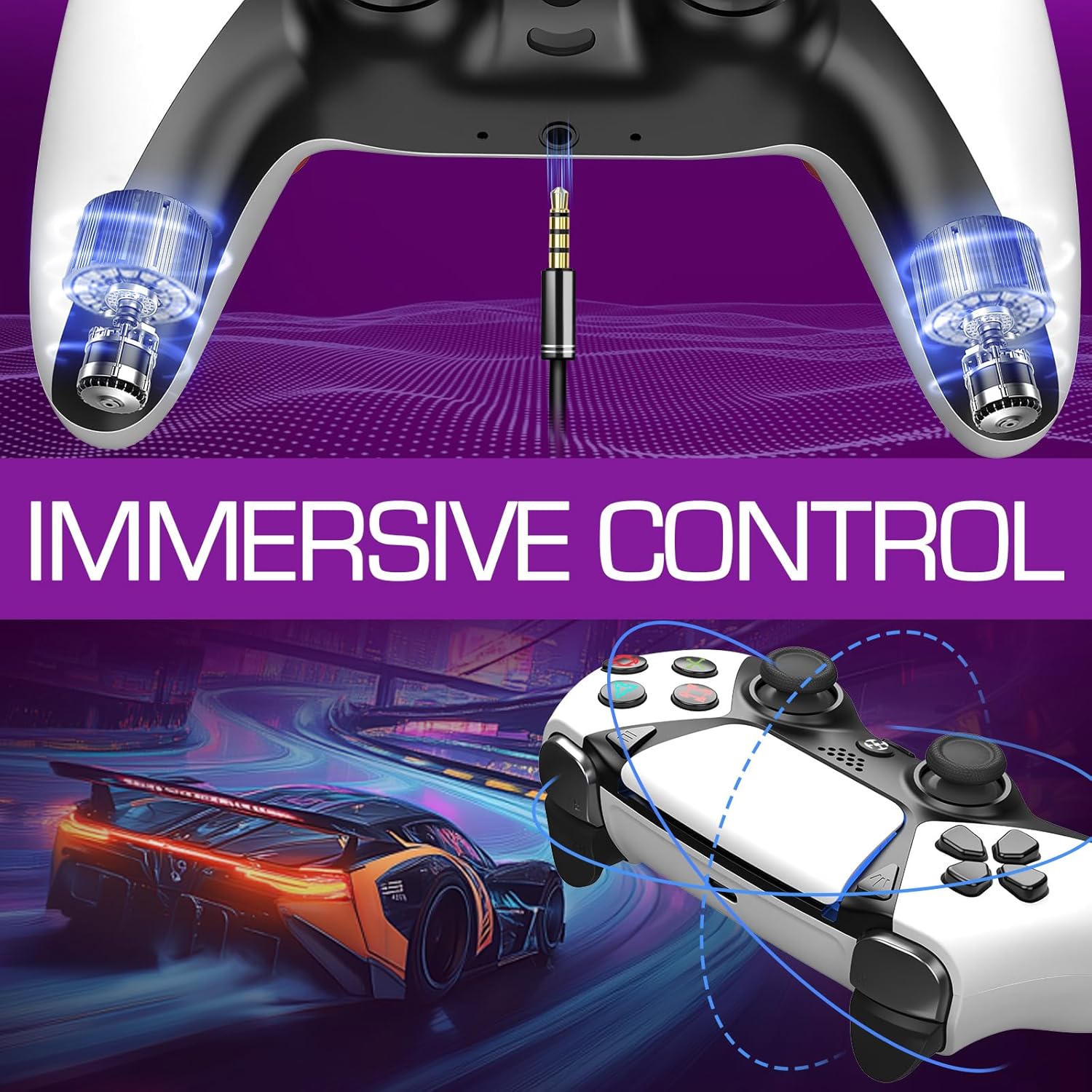 Enstixsm Universal for Luna Controllers,Wireless Remote for PC Fire Stick TV PS4 Steam Phone Tablet,Game Control with 2 Back Paddles and Turbo,Great Value Replacement for PC Controller