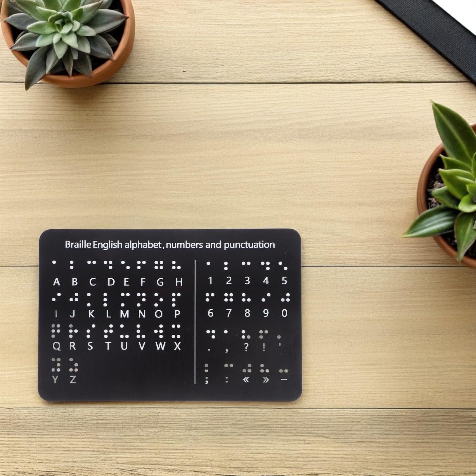 Tablero de Alfabeto Braille con Puntos en Relieve para Números y Signos, Panel Compuesto de Aluminio, Herramienta Educativa para Principiantes en Casa o Escuela
