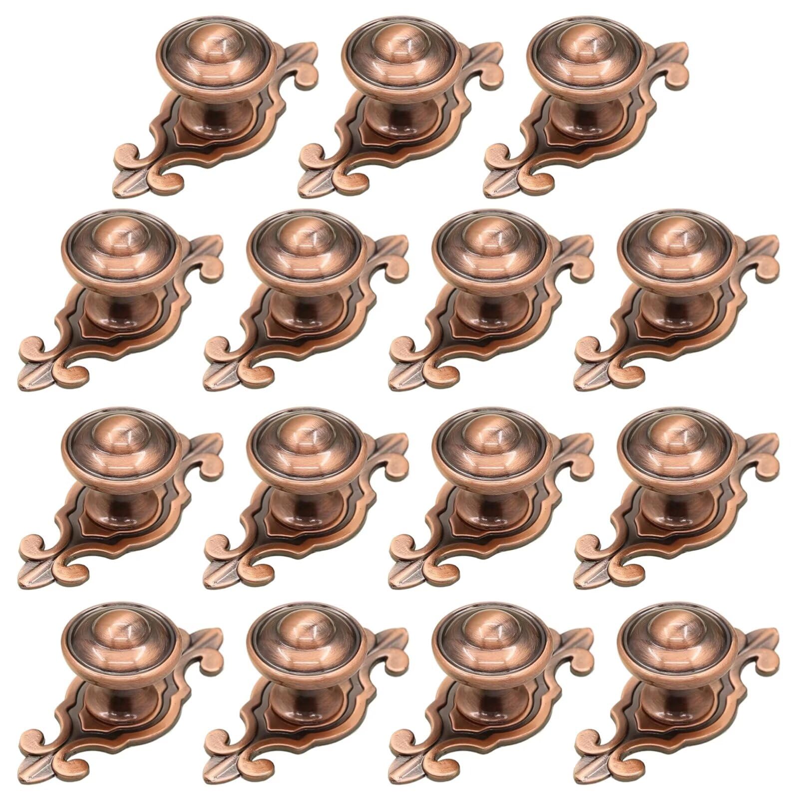 HLXDECO 15 Pcs Metal Vintage Closet Knob Cabinet Knobs Single Hole Dresser and Drawer Handles with Screws, Pulls Hardware for Cupboard Wardrobe Furniture Door Handle