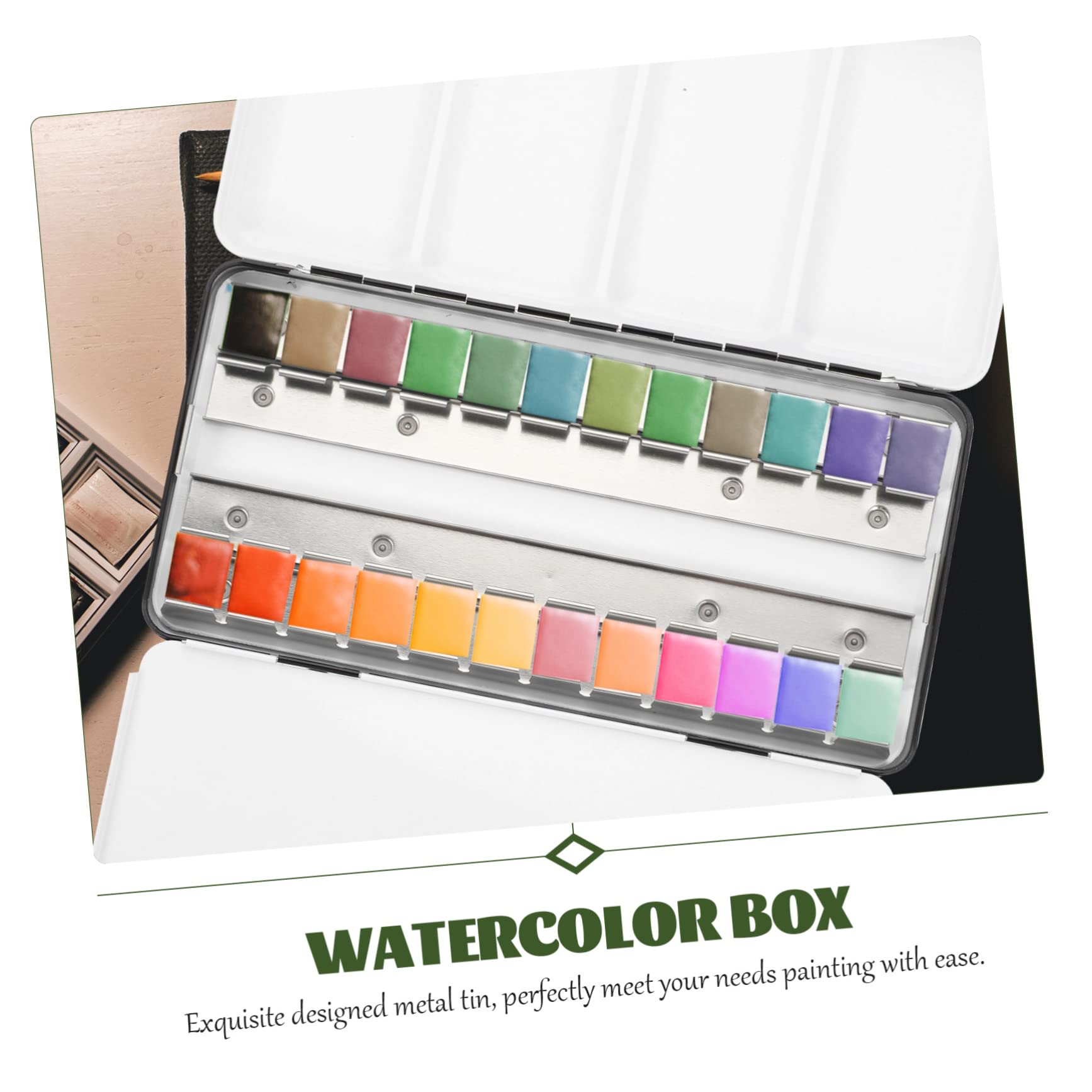 SHINEOFI Boîte Métal Aquarelle Vide en Fer Noir, Rangement Réutilisable et Portable pour Peinture, Voyage et Artistes Débutants, Boîte Peinture