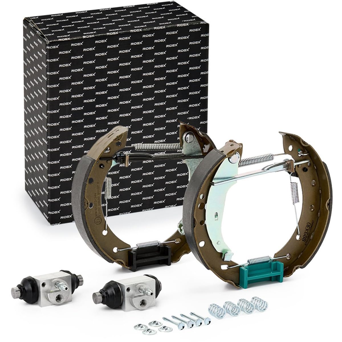 RIDEX 3859B0235 Kit frenos disco de tambor Trasero con cilindro de freno de rueda con accesorios con material de montaje/fijación Compatible con RENAULT Twingo 2 CN0