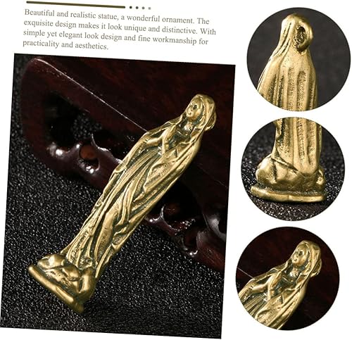 Miniatura 8 de DECHOUS 5 piezas de latón María Light decoración de casa para el hogar, decoración de mesa de comedor, adorno de estatua de Guadalupe escultura