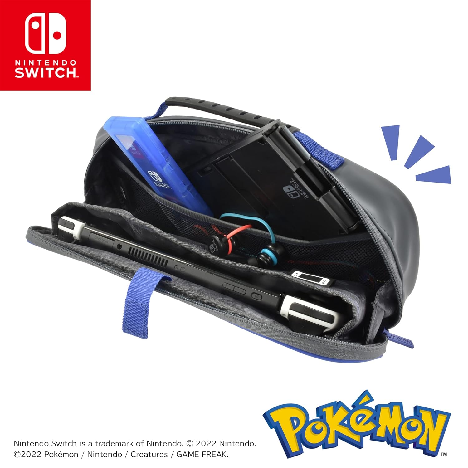 Nintendo Switch Cargo Pouch Compact (Pikachu, Gengar, & Mimikyu) - Split Pad Compact Compatible Travel Case - Officially Licensed by Nintendo & Pokémon