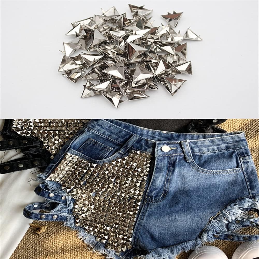 Rivets Fastener, Press Studs,Snap Screw,100Pcs/lot 15mm Silver Tone Studs Rivets for Leathercraft Shoes Belt Bag DIY Decorations