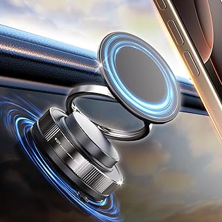 Suction Cup Phone Mount 360° Rotatable Dual-Axis Phone Stand Vacuum Magnetic Car Phone Holder for Mag-Safe 98LBS Portable Cell Phone Holder for Makeup/Gym/Mirror,IP Hone 16 15 14 13 12 All Smartphone