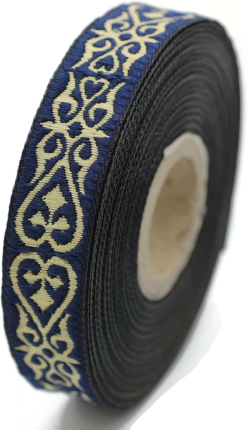 11 Yard Spool 0.62 inches Wide Blue Royal Celtic Heart Jacquard Ribbons Jacquard Trim Ribbon Trim Trimming Sewing Trims 16068
