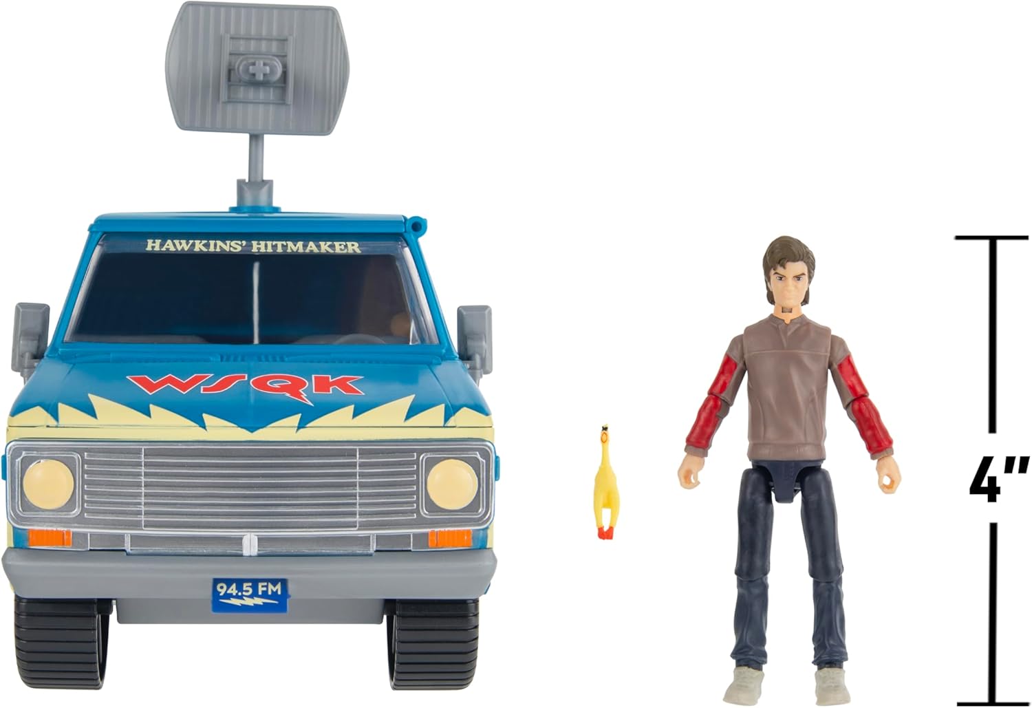 Jazwares Stranger Things WSQK Van Playset - 8-Inch Vehicle Plus 4-Inch Figure