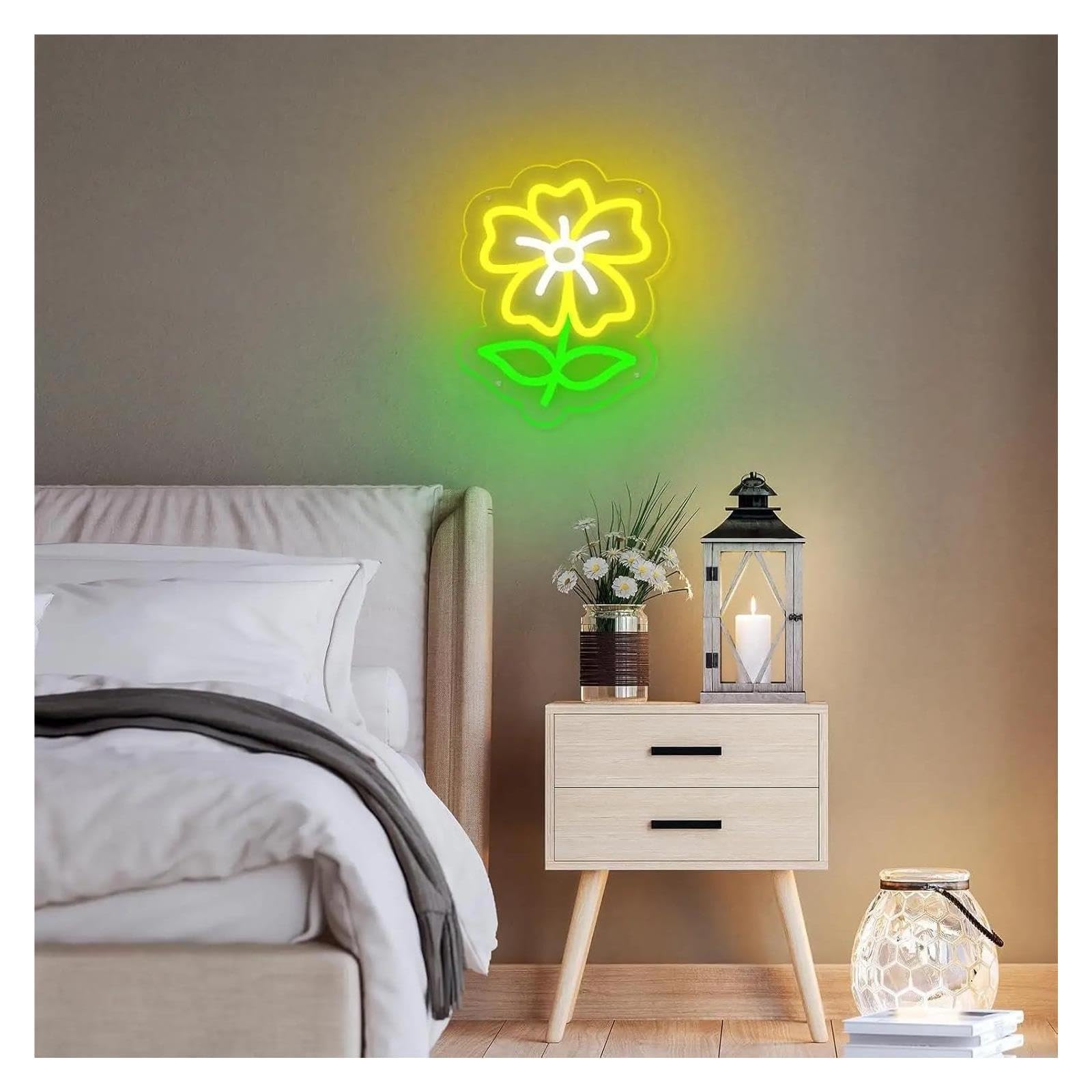 Insegna al Neon Insegna Al Neon Con Fiori Dimmerabile