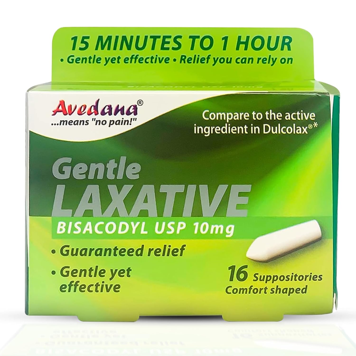 Supositório Laxante Bisacodyl | USP 10mg para Alívio Rápido e Suave da Constipação | Formato Confortável, Pacote com 16 Supositórios