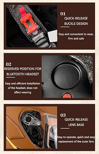 Miniatura 7 de Casco modular de motocicleta abatible, casco para moto de calle, casco modular con doble visera solar, casco de cara completa aprobado por DOT para