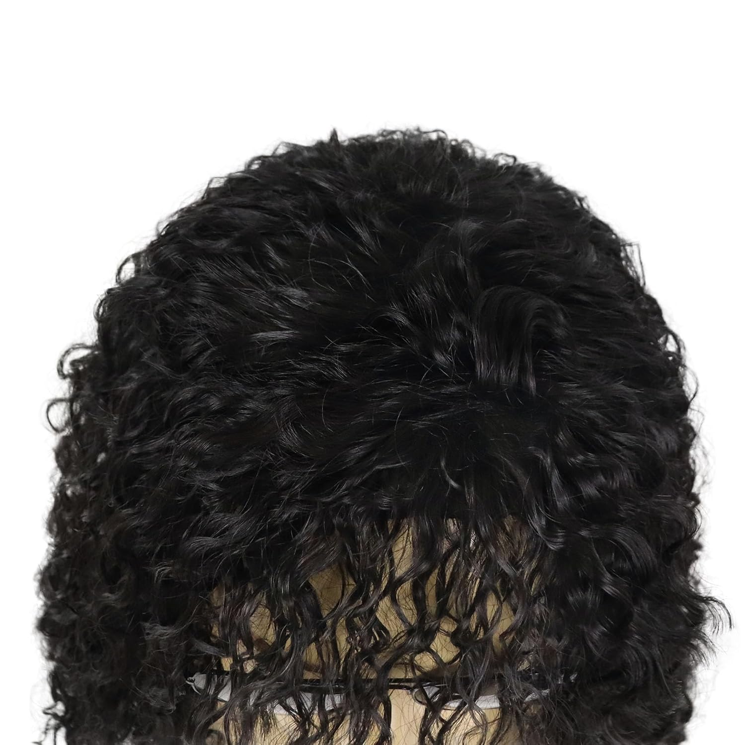 GNIMEGIL Cool Long Synthetic Viking Wig For Men In Jet Black - Retro Rock Style Halloween Costume Roleplay Black Curly Wig Deep Wave