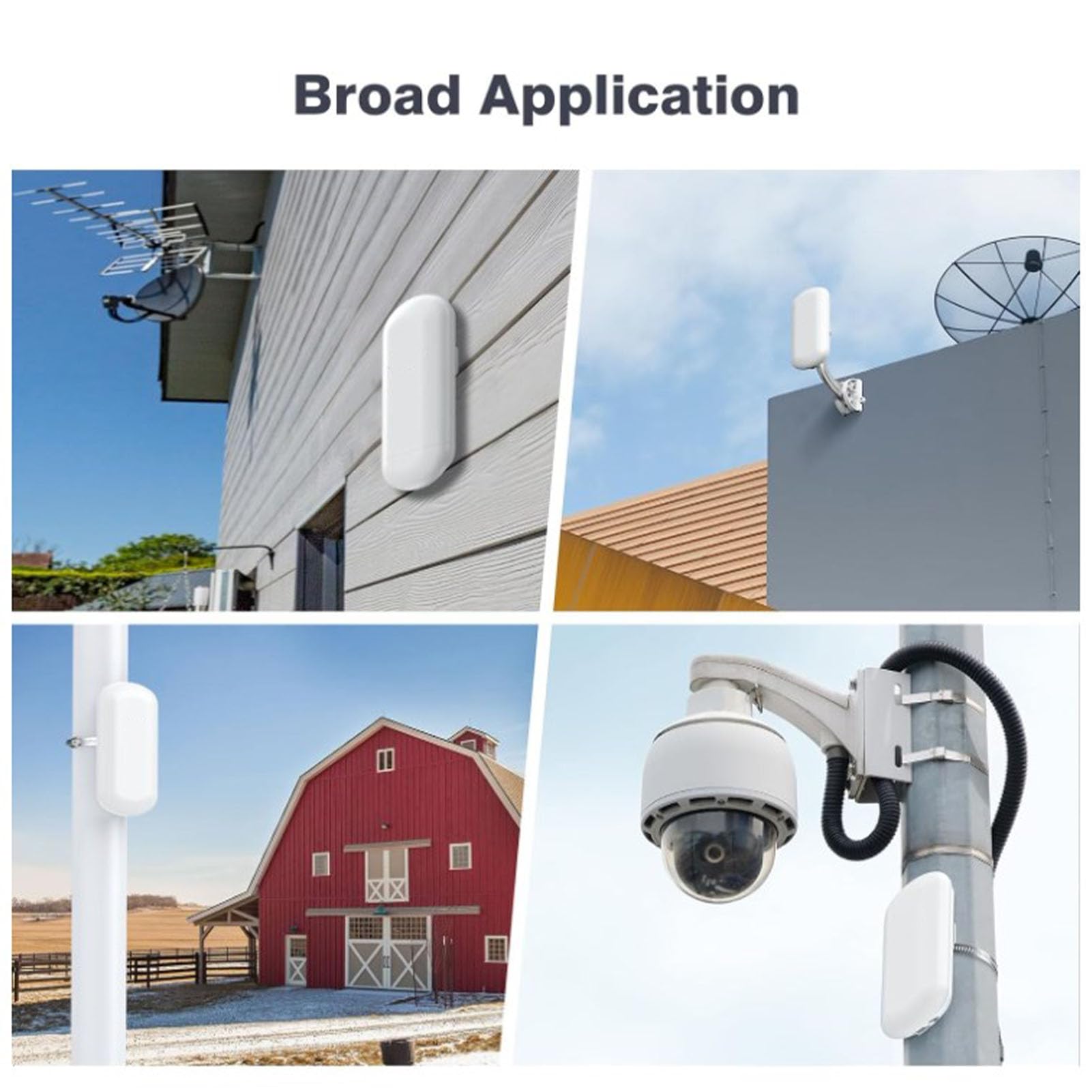 Pont sans Fil WiFi 5,8 GHz, Pont sans Fil Point à Point CPE Extérieur, Longue Portée jusqu'à 1,5 Km, étanche IP65, Pont sans Fil avec Adaptateur PoE 24 V et Antenne à Gain élevé