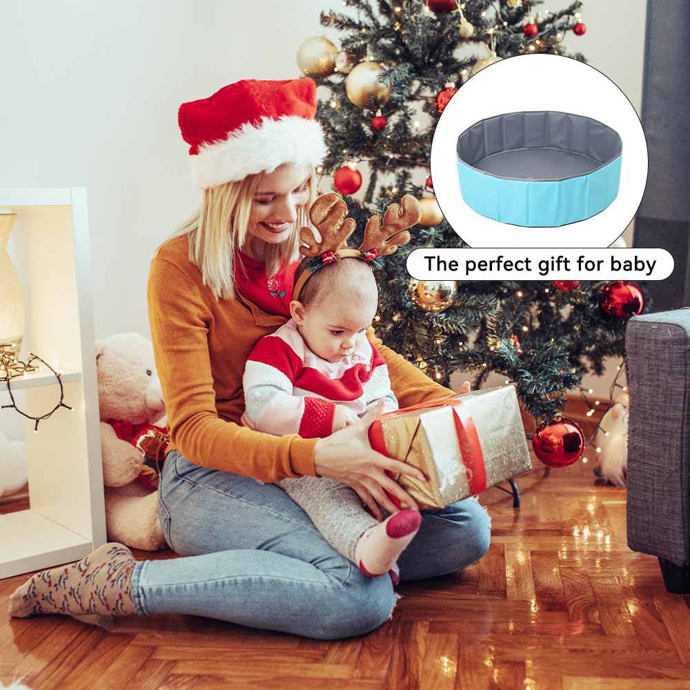 Lotvic Bällebad Faltbares Baby Bällebad Wasserdicht Kinder Bällebad Tragbares Baby Runder Ozean Bällebad Bällebad für Baby Kleinkind Jungen Mädchen Hunde Katzen Indoor Outdoor (80cm, Blau), YL00346